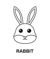 Malvorlage mit Kaninchen für Kinder vektor