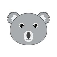süßes Koala-Gesicht isoliert auf weißem Hintergrund vektor