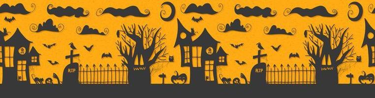 seamless mönster. halloween - 31 oktober. handritad doodle illustration. bus eller godis. glad halloween 2022. vektor