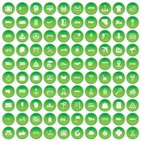 100 leverans ikoner som grön cirkel vektor