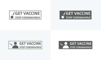 Design-Vorlage für Impfstoff-Banner-Icons, Coronavirus stoppen, Coronavirus verhindern vektor