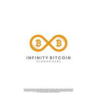 infinity bitcoin logotyp ikon mall vektor