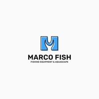 Buchstabe m Fisch Logo Vorlage Illustration Design vektor