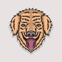 söt hund huvud klistermärke illustration sticker ut tungan