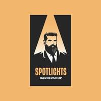spotlights barbershop logotyp vektor