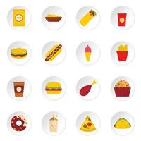 Fast-Food-Symbole im flachen Stil vektor