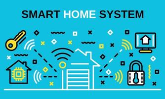 Banner für Smart-Home-Systeme, Umrissstil vektor