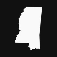 Mississippi-Karte auf weißem Hintergrund vektor