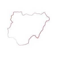 Nigeria-Karte auf weißem Hintergrund vektor