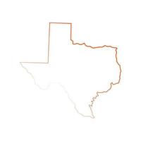 Texas-Karte auf weißem Hintergrund vektor