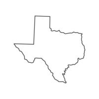 Texas-Karte auf weißem Hintergrund vektor