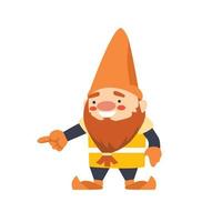 flache vektorillustration des niedlichen gnomcharakterlächelns vektor