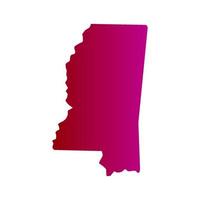 Mississippi-Karte auf weißem Hintergrund vektor