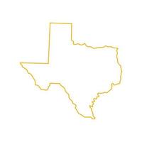 texas karta på vit bakgrund vektor