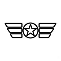 Usa-Flagge Flügel Emblem Symbol Linienstil vektor