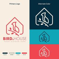 einfaches Vogelhaus-Logo-Design vektor