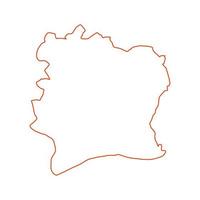 Elfenbeinküste Karte auf weißem Hintergrund vektor