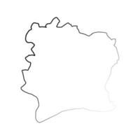 Elfenbeinküste Karte auf weißem Hintergrund vektor