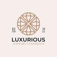 lineares Logo von luxuriösem Diamantschmuck für Ihr Unternehmen vektor