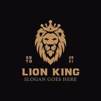 elegantes König-Löwen-Logo, Vintage-Maskottchen-König des Dschungel-Logos