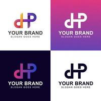 anfängliches Logo-Design des Buchstabens dp oder dhp für Ihre Marke