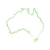 Australien-Karte auf weißem Hintergrund vektor