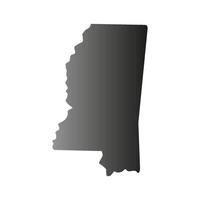 Mississippi-Karte auf weißem Hintergrund vektor