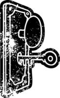 Grunge-Icon-Zeichnung eines Türgriffs vektor