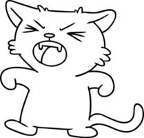 Strichzeichnung Doodle einer kreischenden Katze vektor