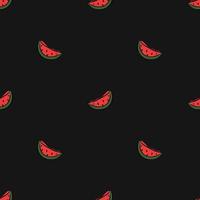 Nahtloses Wassermelonenmuster. Vektor-Doodle-Illustration mit Wassermelone. Muster mit roter Wassermelone
