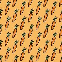 Nahtloses Karottenmuster. Vektor-Doodle-Illustration mit Karotte. Muster mit Karotte vektor