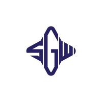 sgw brev logotyp kreativ design med vektorgrafik vektor