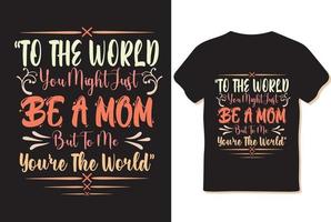 mors dag t-shirt, t-shirt design vektor, illustration. vektor