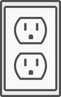 symbol för jordade eluttag. vitt uttag. eluttag ikon. us elektriska hushållsuttag. vektor