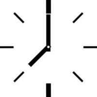 Linie rund um die Uhr. Line-Clock-Zeichen. schwarzes Uhrensymbol. vektor