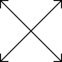 Symbol mit vier Pfeilen. Zeichen mit vier Pfeilen. schwarzes Pfeilsymbol. vektor