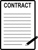 kontrakt ikon på vit bakgrund. kontrakt tecken. underteckna kontrakt symbol. platt stil. vektor