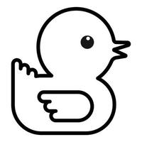 Ente. Baby-Symbol auf weißem Hintergrund, Linienvektordesign. vektor