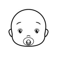 Babygesicht. Baby-Symbol auf weißem Hintergrund, Linienvektordesign. vektor