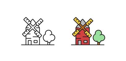 Windmühlen-Symbol. strom, generator, ökologiesymbol. Vektor-Illustration. vektor