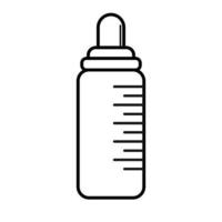 flaska. baby ikon på en vit bakgrund, linje vektor design.