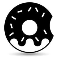 abgebissenes Donut-Symbol isoliert auf weißem Hintergrund. vektor