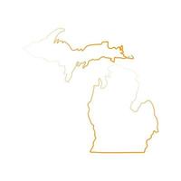 Michigan-Karte auf weißem Hintergrund vektor