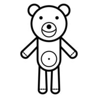 Teddybär. Baby-Symbol auf weißem Hintergrund, Linienvektordesign. vektor