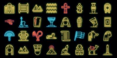 ägyptische symbole setzen vektorneon vektor