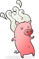 stinkendes Cartoon-Schwein vektor