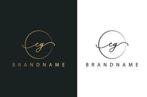 cg cg handgezeichnetes Logo der Erstunterschrift, Mode, Schmuck, Fotografie, Boutique, Skript, Hochzeit, florale und botanische kreative Vektor-Logo-Vorlage für jedes Unternehmen oder Geschäft. vektor