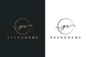 gx gx handritad logotyp med initial signatur, mode, smycken, fotografi, boutique, manus, bröllop, blommig och botanisk kreativ vektorlogotypmall för alla företag eller företag. vektor