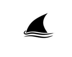 Silhouette Haifischflosse einfaches Logo vektor