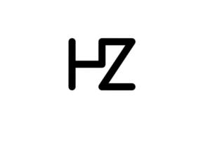 hz zh hz Anfangsbuchstabe Logo isoliert auf weißem Hintergrund vektor